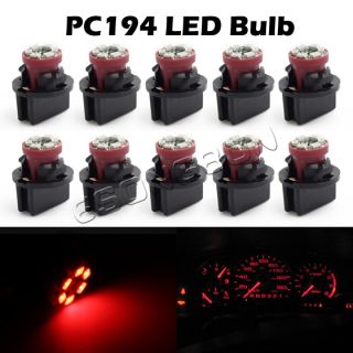 10 Pack Red PC168 GM Chevy Dashboard Instrument Panel Cluster LED Light Bulbs