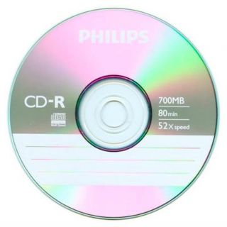 15 Pieces Philips 52x CD R CDR Blank Disc Media 700MB in Paper Sleeve