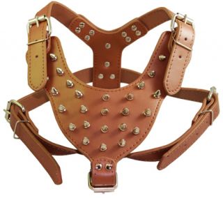 Spiked Leather Dog Harness Boxer Pitbull 26" 34" Chest Size Amstaff