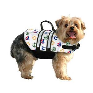 Nautical Design Dog Life Jacket Vest XXS Chihuahua Yorkie Paws Aboard Puppy