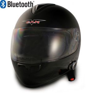 Vcan V136 Glossy Black Full Face Bluetooth Motorcycle Helmet 2 Speakers Dot