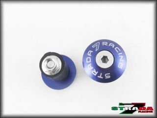 Kawasaki Ninja 250R 300R 08 13 Strada 7 Racing CNC Button Handle Bar Ends Blue