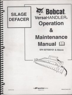 Bobcat Silage Defacer Operation Maintenance Manual