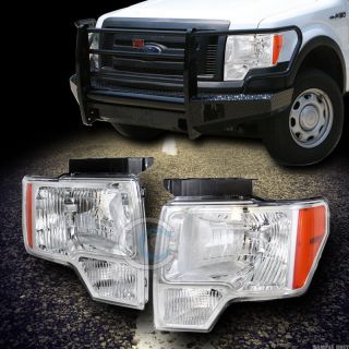 Crystal Chrome Head Lights Lamp Signal Amber Left Right DY 09 14 Ford F150 Truck