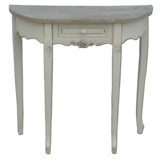 Shabby Chic Side Half Moon Hall Table 31" Victorian Style Antique Cream New