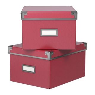 IKEA Storage Boxes x 2 w Lids Container Cases Fit DVD 2 Boxes Many New Colors
