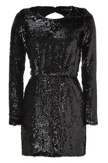 Black Sequined Selita Dress by RACHEL ZOE