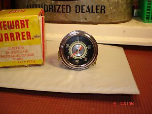 Vintage 1964 NOS "Stewart Warner" Custom "Greenline" Pressure Gauge