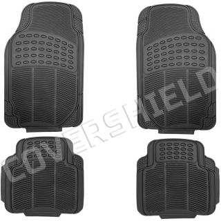4pc Set All Weather Heavy Duty Rubber Black Car Floor Mats Liner 2013 2014 Cars