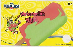 Watermelon Whirl Bar Ice Cream Truck Decal Sticker Blue Bunny