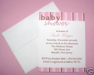 50 Pink Brown Baby Shower Invitations Personalized