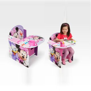 Modern Little Girls Adorable Minnie Mouse Kids Chair Desk Storage Bin Cup Holder