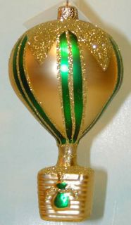 Patricia Breen Green Gold Exclusive 1995 Hot Air Balloon Christmas Ornament