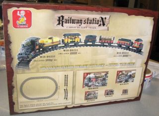 Sluban Building Blocks Railway Station Cargo Bullet Train 255 PC Set New Legos