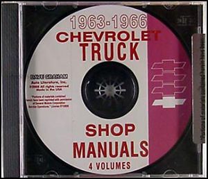 Chevy Truck Shop Manual CD 1963 1964 1965 1966 Pickup Panel Suburban Chevrolet