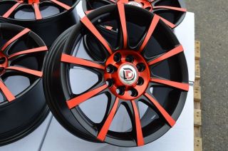 15 Red Wheel Rim Honda CRX Del Sol Fit Civic Accord Nissan Versa Cube Chevy Aveo