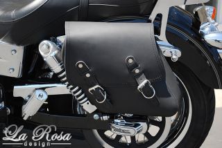 2004 2013 LaRosa Black Leather Harley Dyna Super Wide Glide Left Arm Saddle Bag
