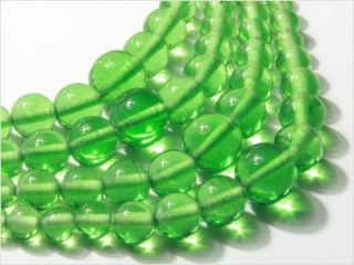 1 16 5" Czech Antique Vintage Green Transparent Glass Beads Necklace Gradual