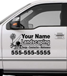 12"x24" Pair Car Truck Door Decal Business Vinyl Sign Landscaping Lawn Service