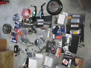 Box Full of Miscellaneous Harley and Indian Parts