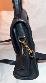 Vintage Coach Thick Black Leather Shoulder Bag Handbag Detachable Strap USA