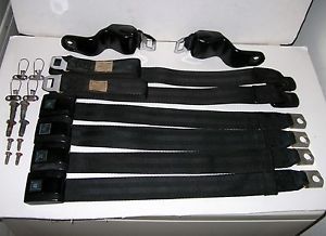 67 68 69 Camaro SS Z28 Black Front Seat Belts Clean w Retractors Original