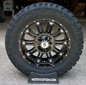 20x9 KMC XD Hoss Black Nitto Trail Grappler LT295 55R20 33" Mud Tires Jeep