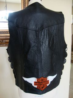 Harley Davidson Motorcycle Large Vest Men Genuine Leather Size 48
