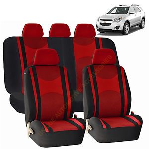 Chevrolet Camaro Red Semi Custom Airbag Split Bench Seat Covers 9pc Set