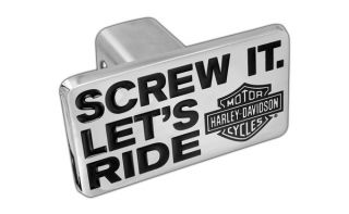 Harley Davidson Metal Trailer Tow Hitch Plug Cover Slogan Series Screw It Lets