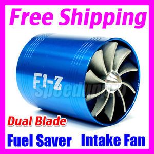 F1 Z Double supercharger Turbine Turbo Charger Air Intake Fuel Saver Fan