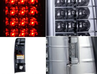 97 03 Ford F150 Pickup Smoke LED Turn Signal Tail Lights Brake Lamps Assembly