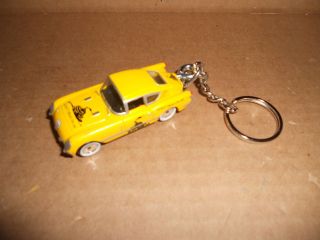 1950's Chevrolet Corvette Corvair Diecast Model Toy Car Keychain Keyring Yellow
