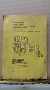 Bomag Diesel Engine Motor Parts Manual E 71 79 780 786 ES 75 79 780 786