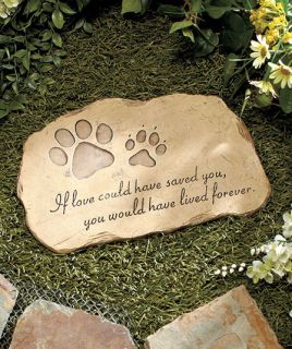 Dog Cat Pet Memorial Grave Marker Head Stone Garden Paw Print Outdoor Yard Lawn