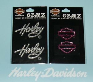 Harley Davidson Motorcycle Logo Emblem Harley Script Gemz Decal Sticker Set