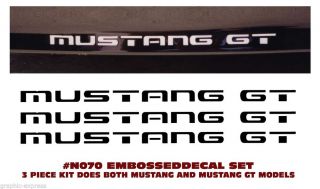 N070 1987 93 Ford "Mustang GT" Bumper Letter Decal Kit Colors
