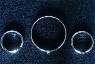 Harley Touring Chrome 7" Headlight and 4" Auxiliary Light Trim Rings