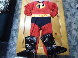  The Incredibles Dash Halloween Costume w Boot Covers Sz 3 4