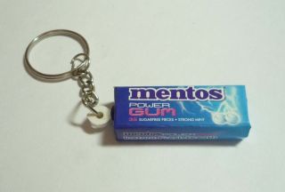 MENTOS POWER GUM Fresh Mint Limited Edition Promo KEYCHAIN Key Ring Novelty 