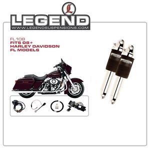 Legends Suspension Air Ride FL108 Chrome 13" Shocks Harley Davidson 08 Flt FLH