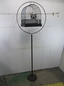 Vintage Hendryx Metal Bird Cage w Stand