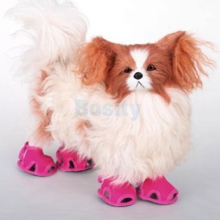 Pet Puppy Dog Summer Shoes Sandals Boots Shocking Pink No 1 2 3 4 5 Rubble Sole