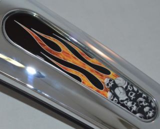 Black "Skull Flame" Dash Insert Decal for 2008 2013 Harley FLHX Street Glide