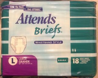 Vintage Attends Adult Diapers Plastic Large 6 Tape Abdl