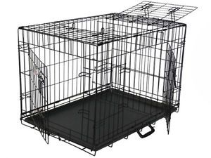 5 Sizes Gopetclub 3 Door Folding Dog Pet Cage Crate with Divider and Rubber Feet