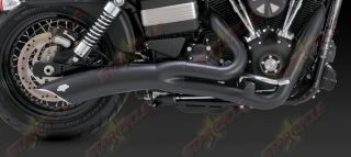 12 13 Harley Davidson Dyna Vance Hines Black Big Radius 2 1 Full Exhaust