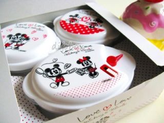 3P Disney Love Love Mickey Minnie Micro Food Storage Container Made in Japan