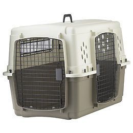 Plastic Pet Crate Wire Double Door Medium Dog Canine Travel Transporting Iata