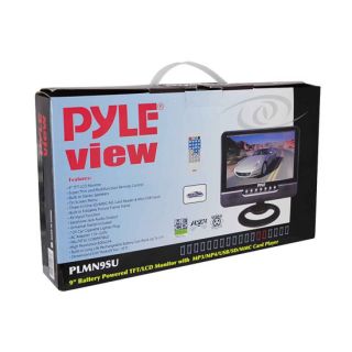 New Pyle 9'' Battery Powered TFT LCD Monitor USB SD MMC Player Built in Speakers